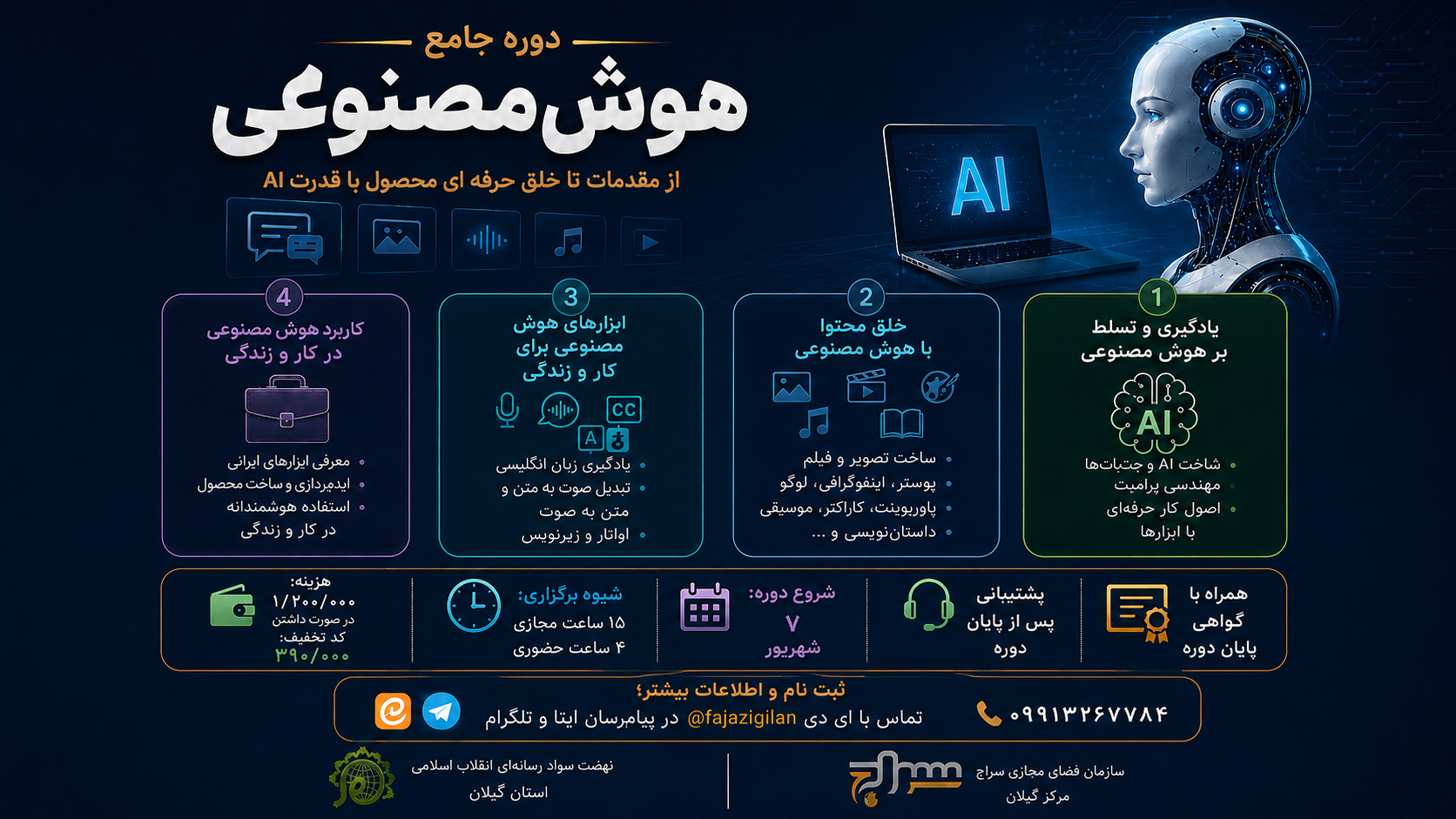 برگزاری دوره جامع هوش مصنوعی با محوریت آموزش&zwnj;های کاربردی و پروژه&zwnj;محور